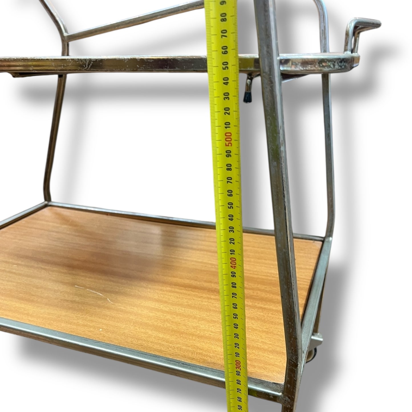 Chrome & Laminate Drinks Trolley with Removable Tray