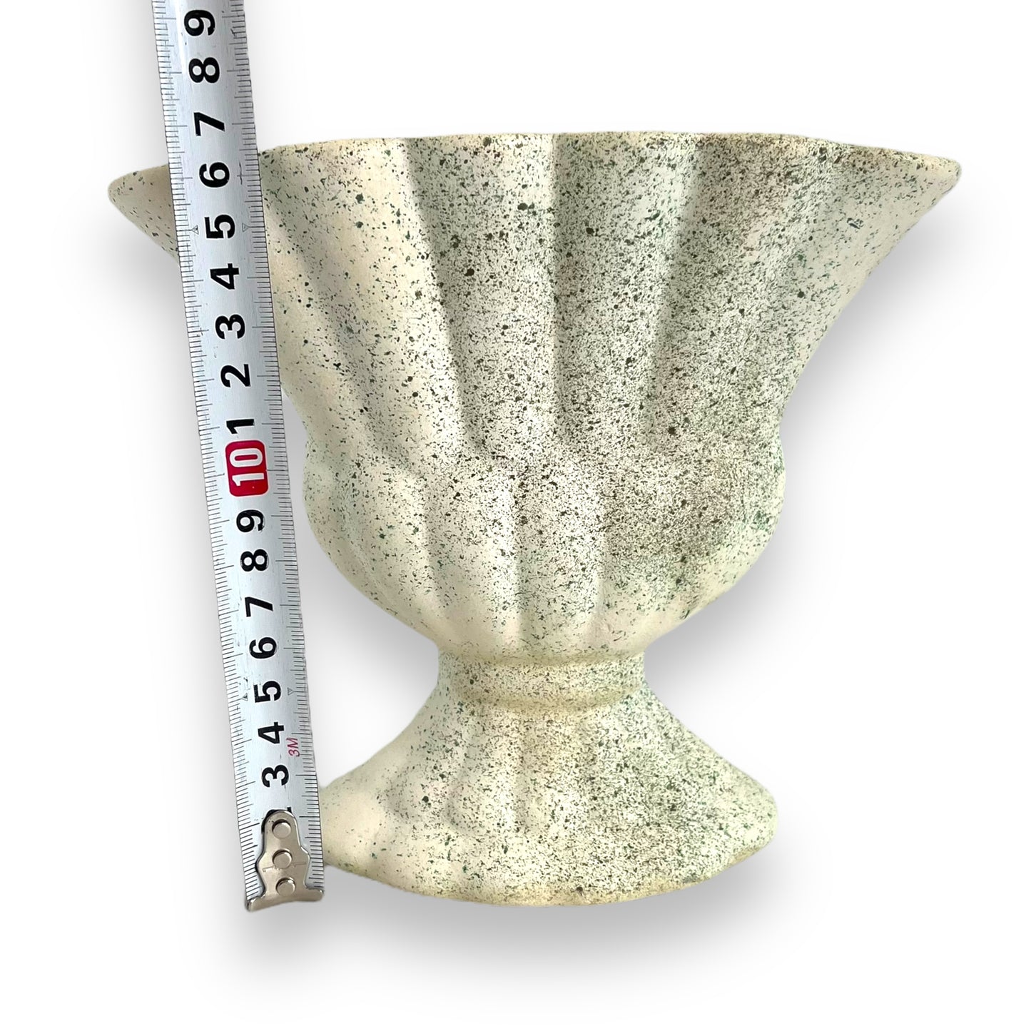 Cream vase with green speckles
