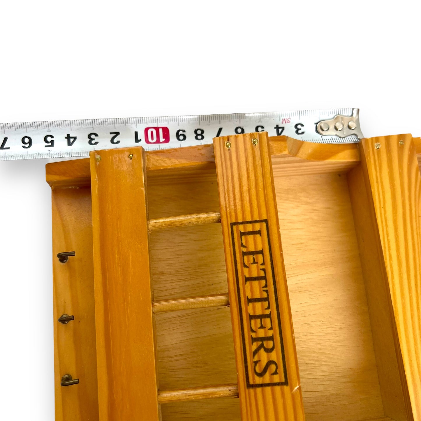 Wooden Letter Organizer with Hooks
