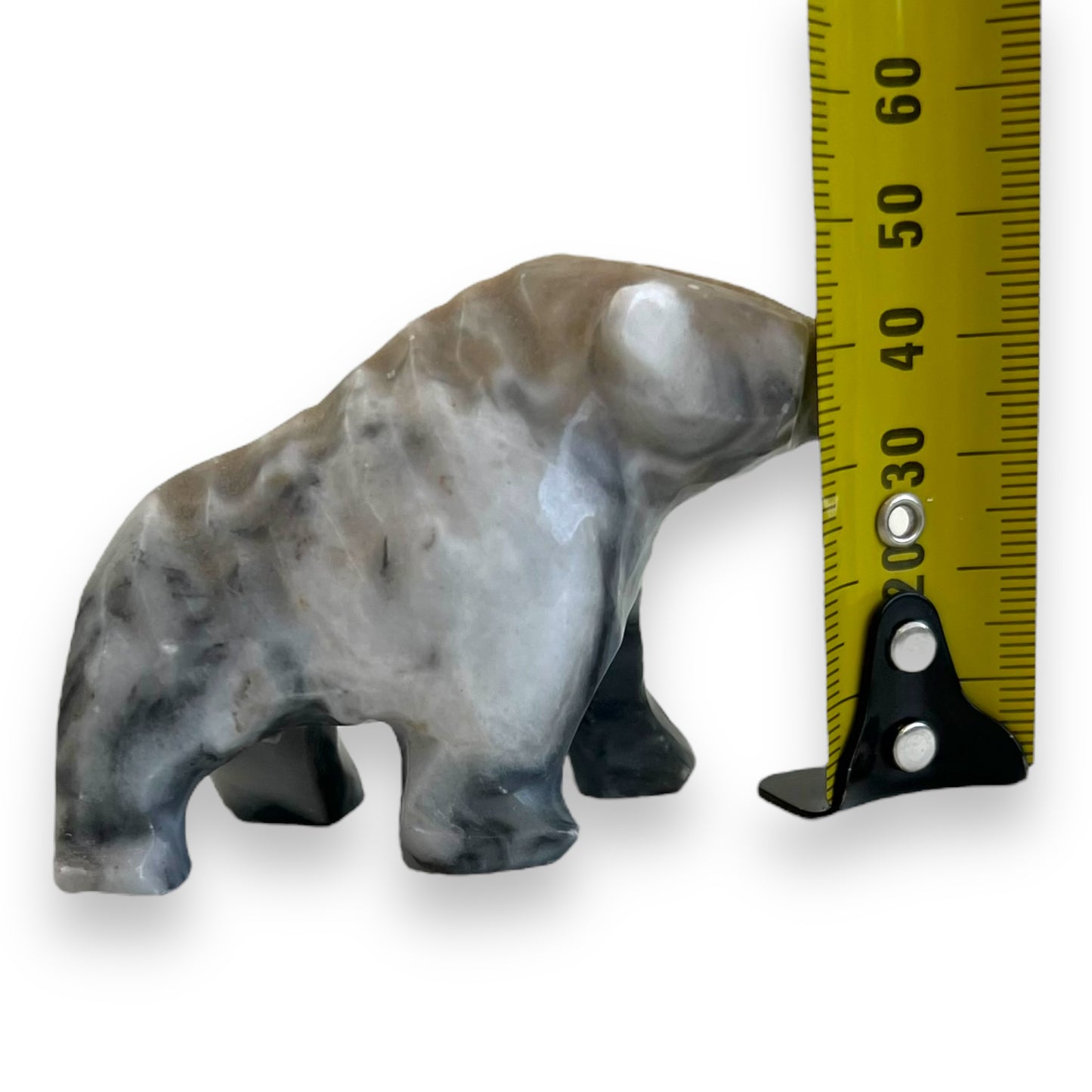 Stone carved bear statue ornament