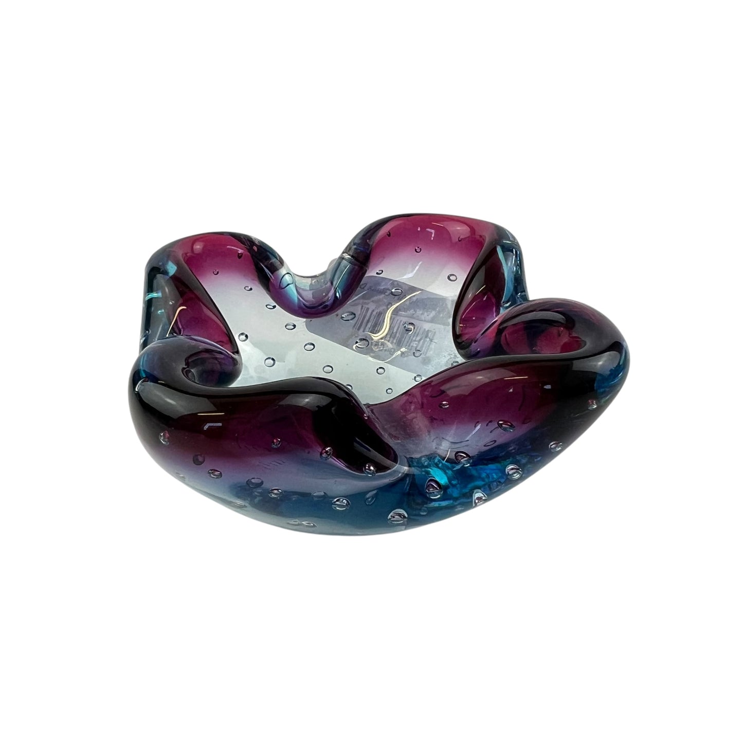Blue & Purple Art Glass Dish