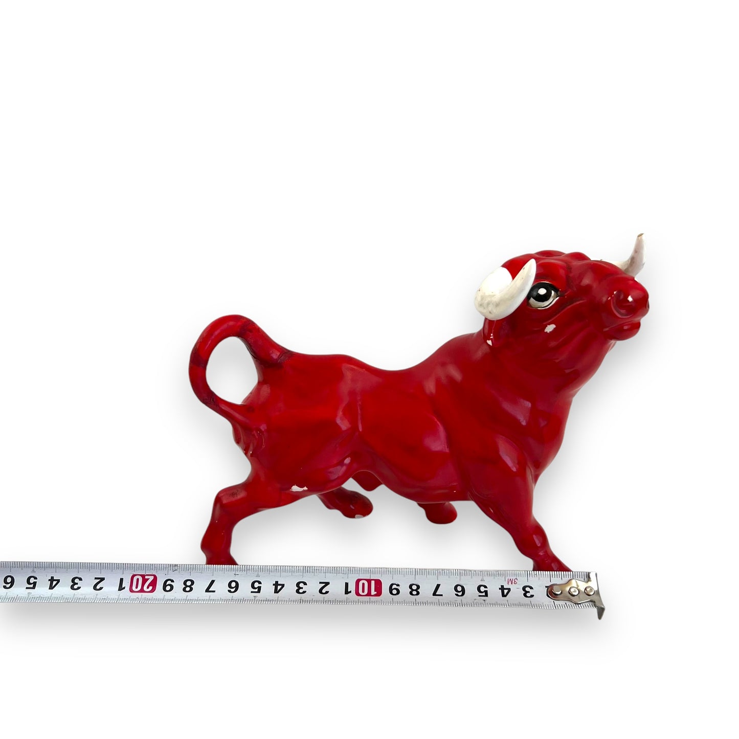Red Ceramic Bull Figurine – Mid-Century Decorative Collectible