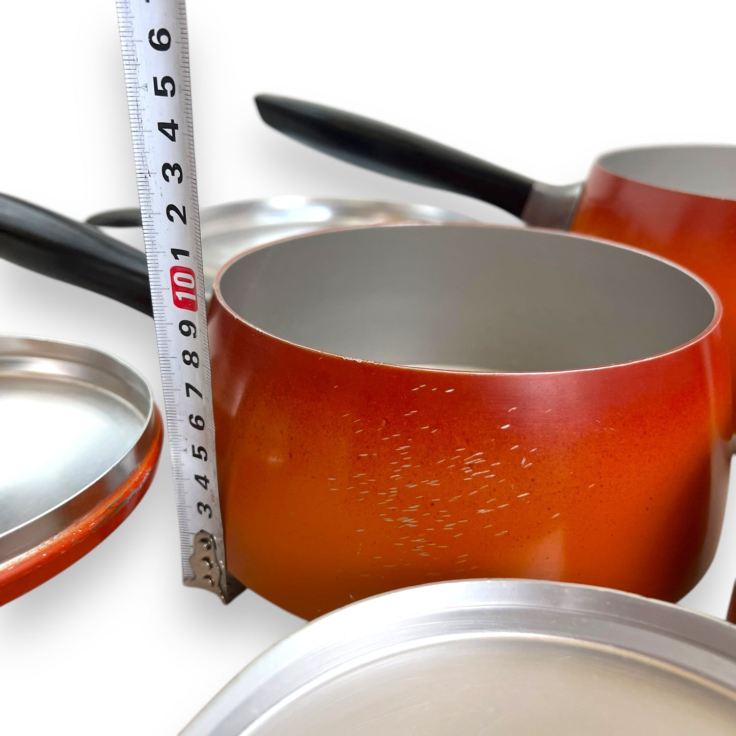 Orange Enamel Steel Cookware Set - 4 Pieces