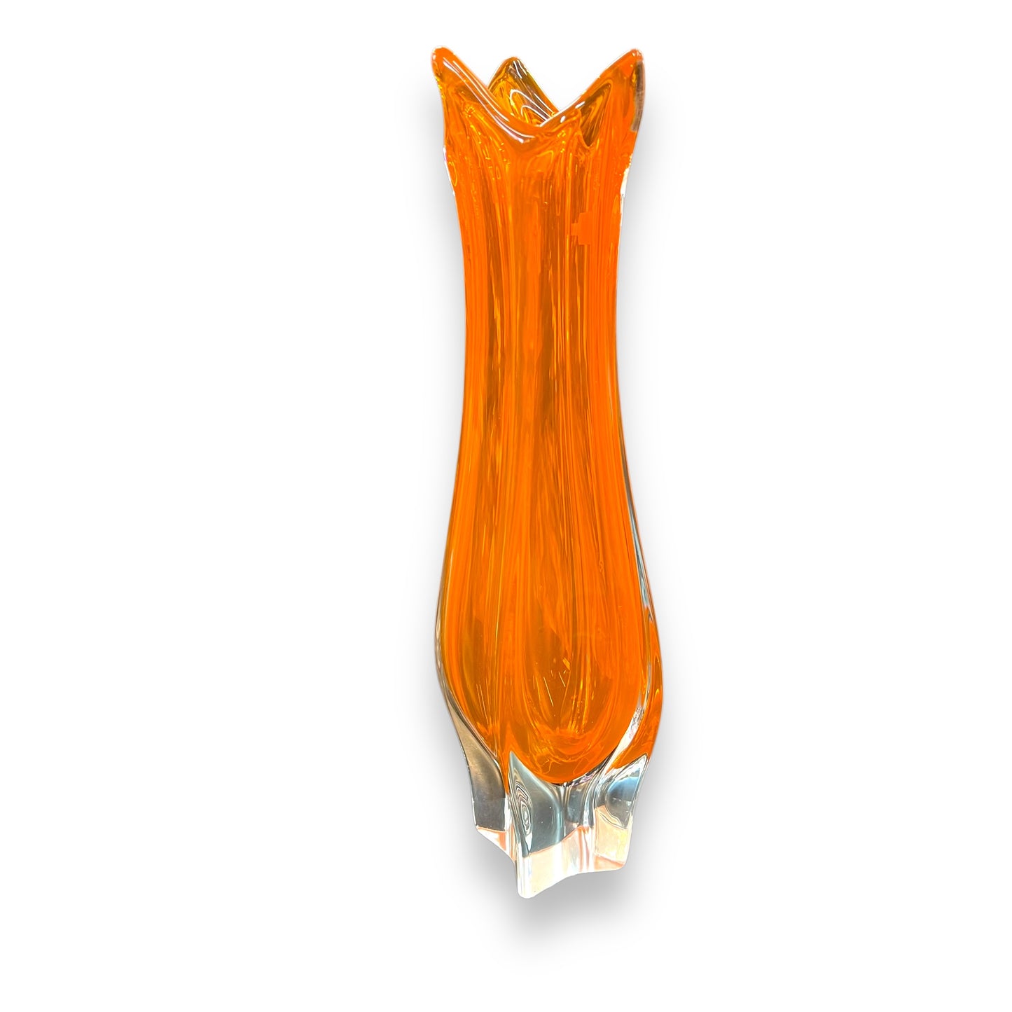 Orange Mid-Century Art Glass Vase
