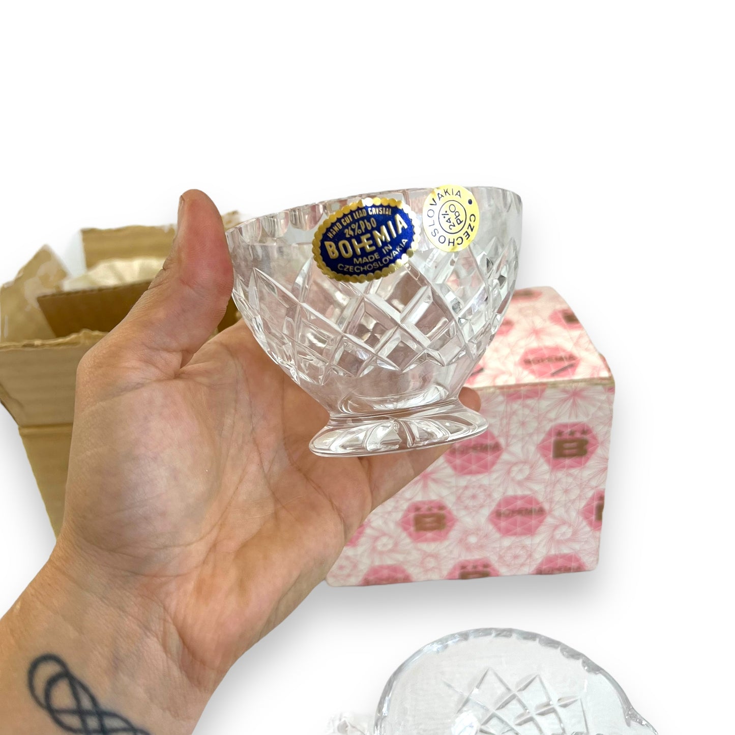 Bohemia Crystal Sugar and Cream Set – Made in Czechoslovakia
