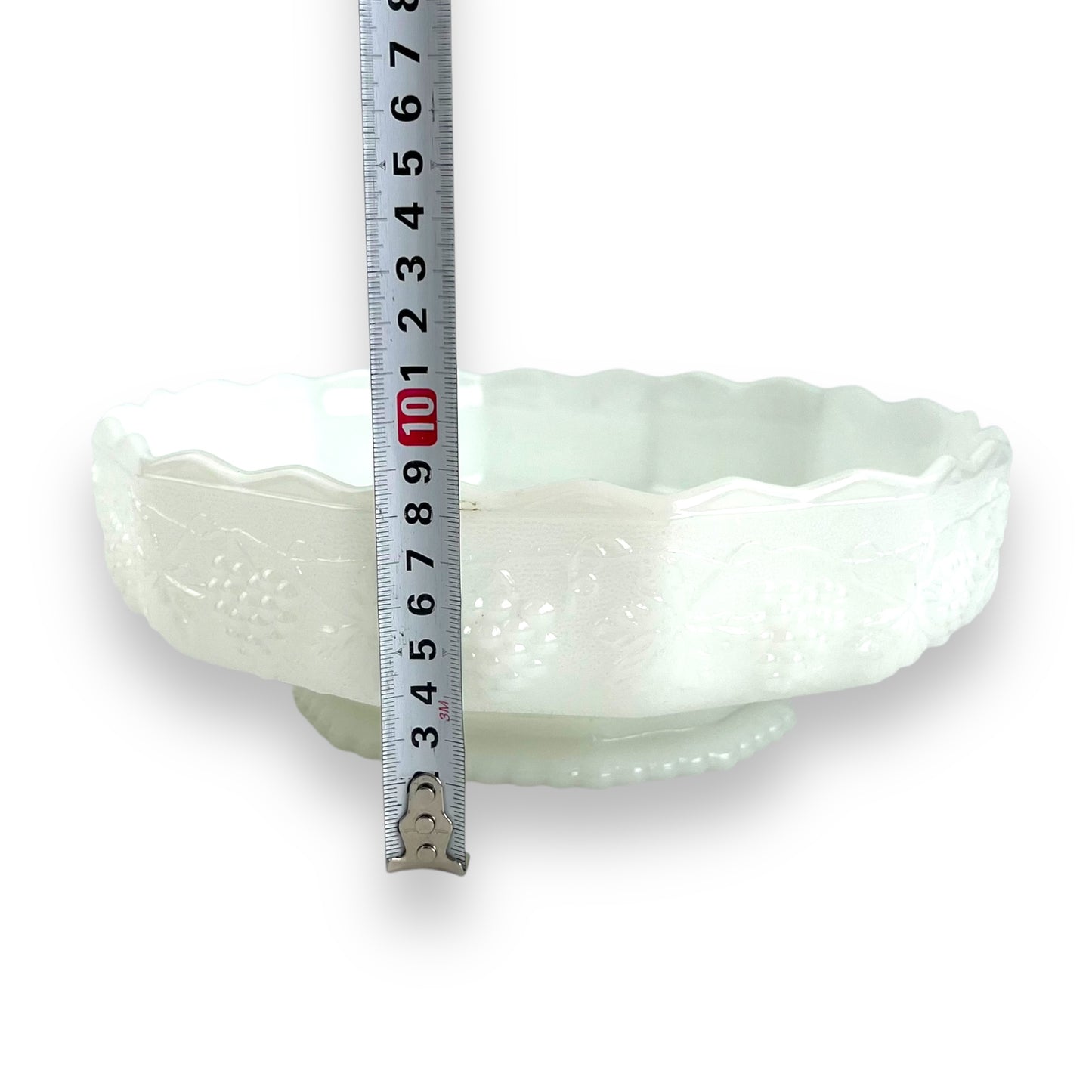 Anchor Hocking White Milk Glass Grape pattern bowl