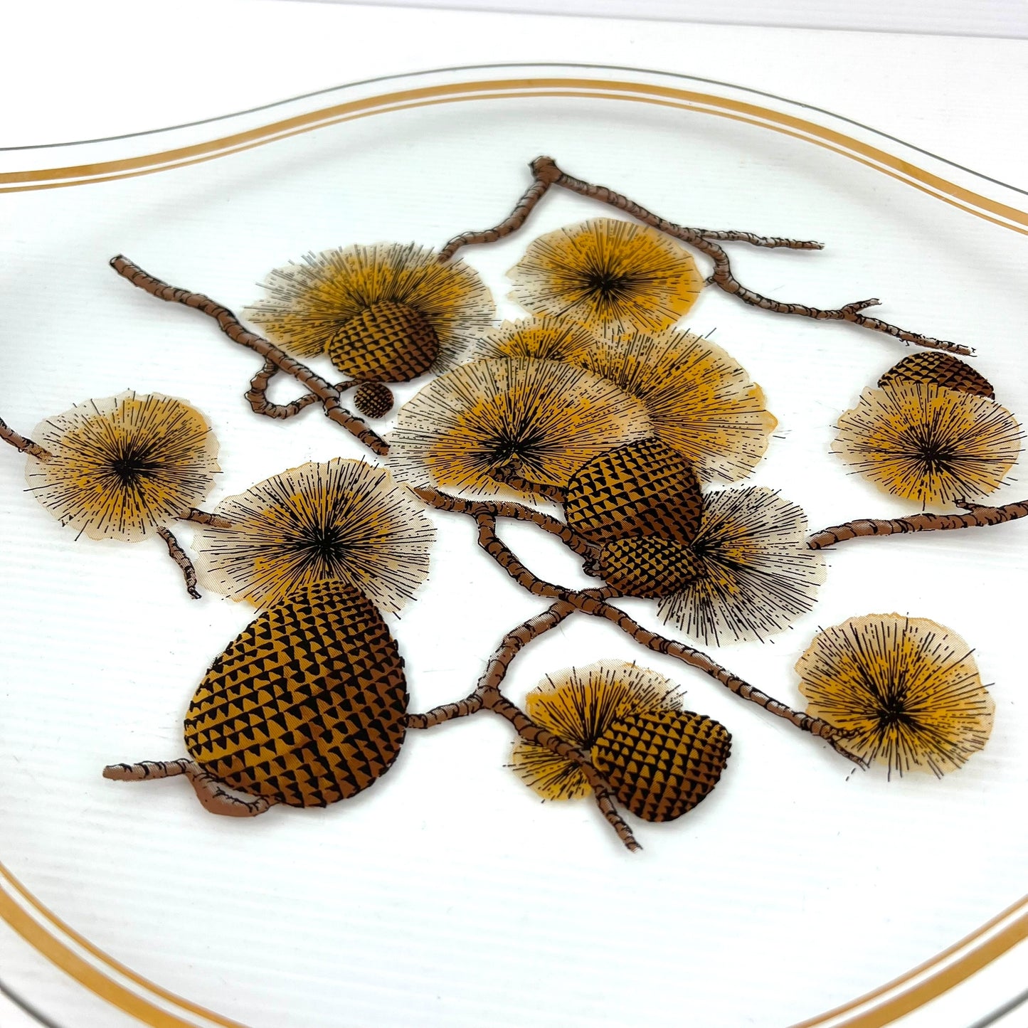 Glass Pine Cone Platter