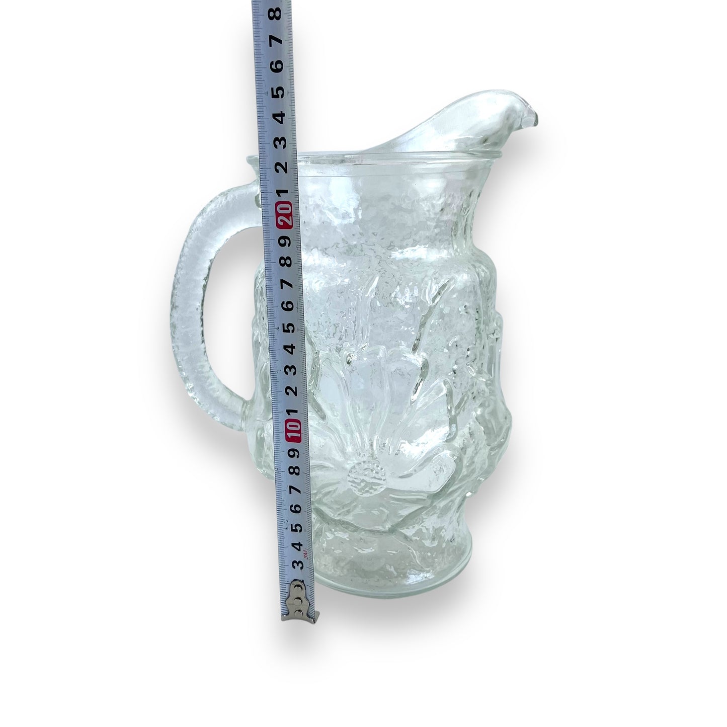 Anchor Hocking Rainflower Clear Pressed Glass Pitcher