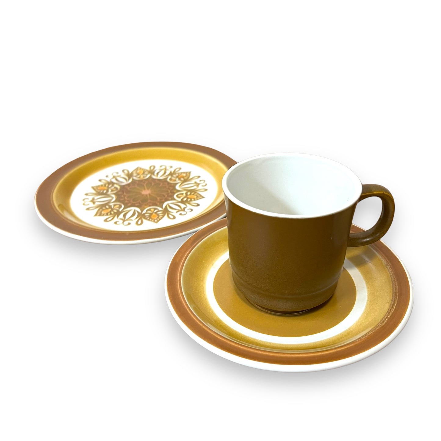 Casual Ceram “Majestic” Brown Stoneware Set | 2 Cups, 2 Saucers & 2 Side Plates
