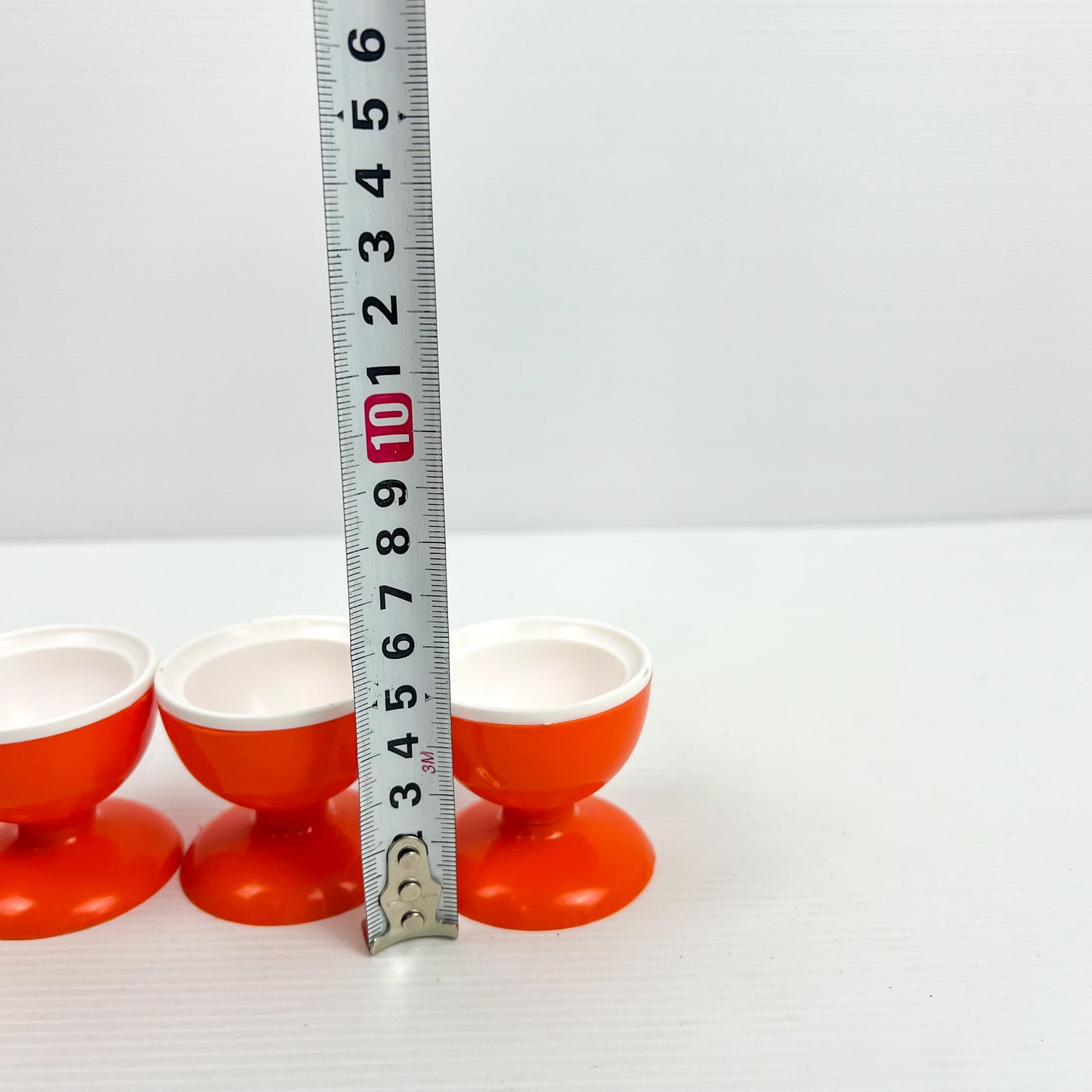 Retro Orange Plastic Egg Cup Set of 6