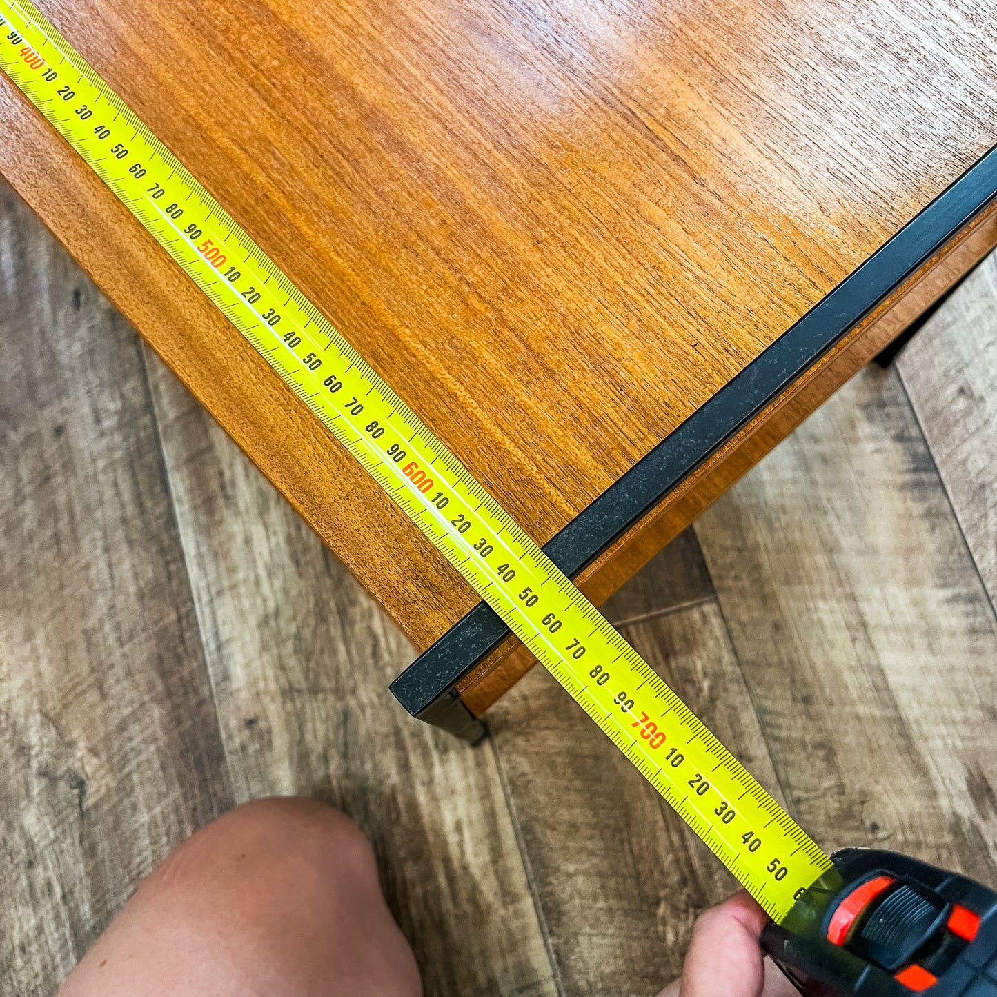 Coffee Table with Lower Shelf – Timber & Black Metal Frame