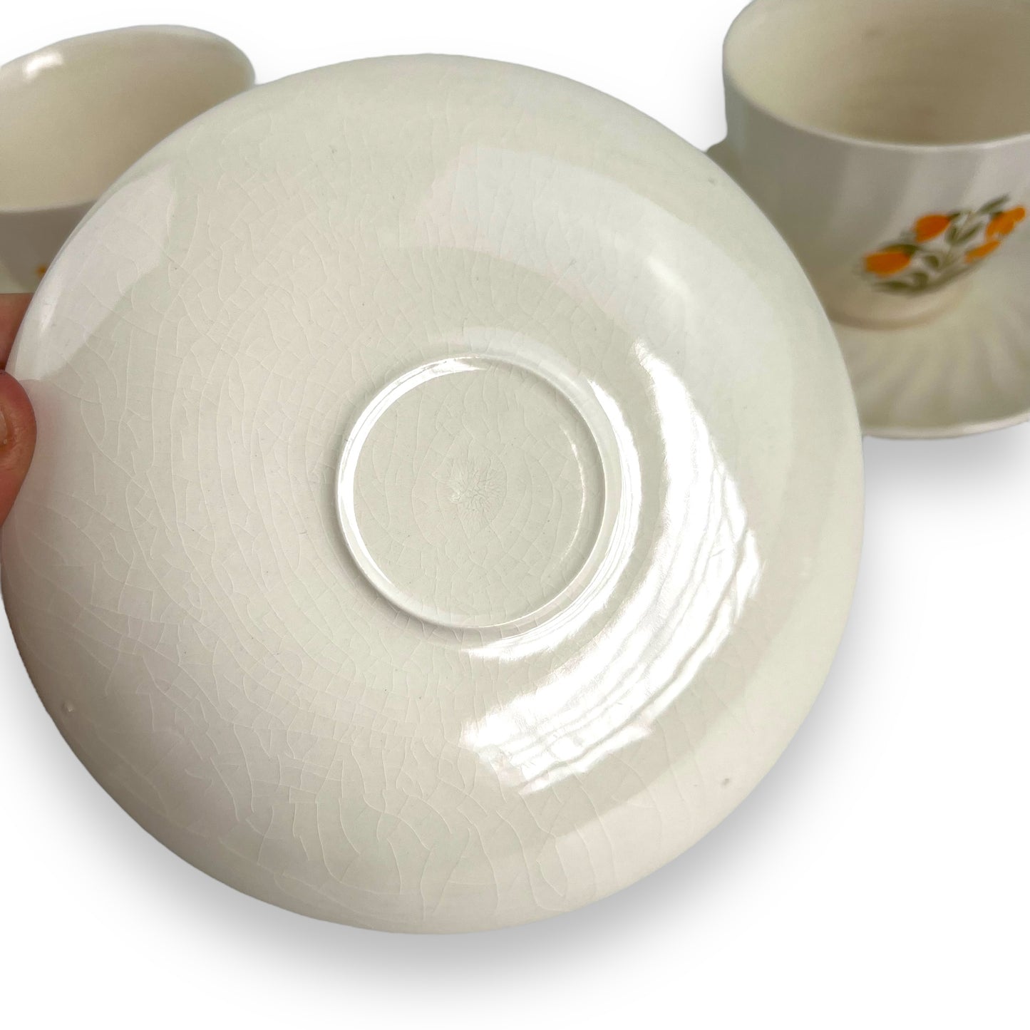 Orange flower teacup & saucer