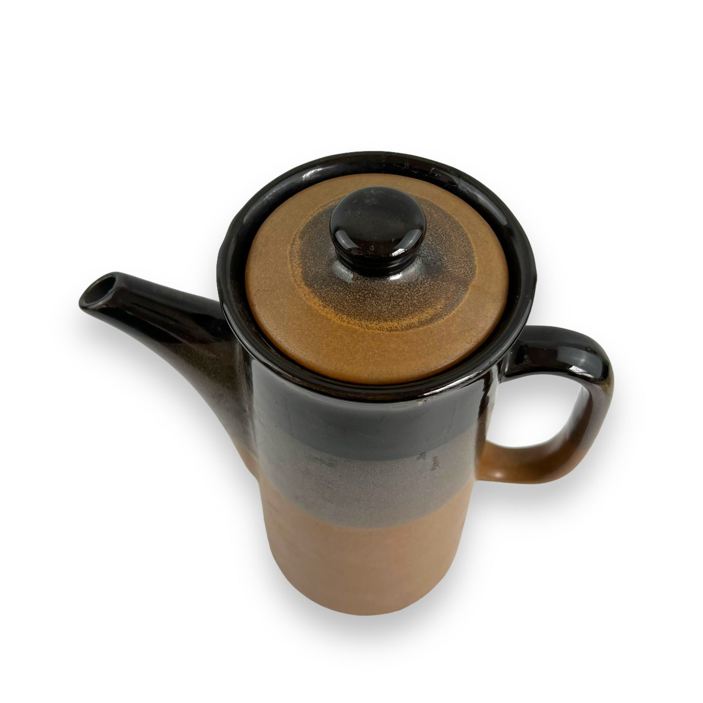 Large brown stripe teapot