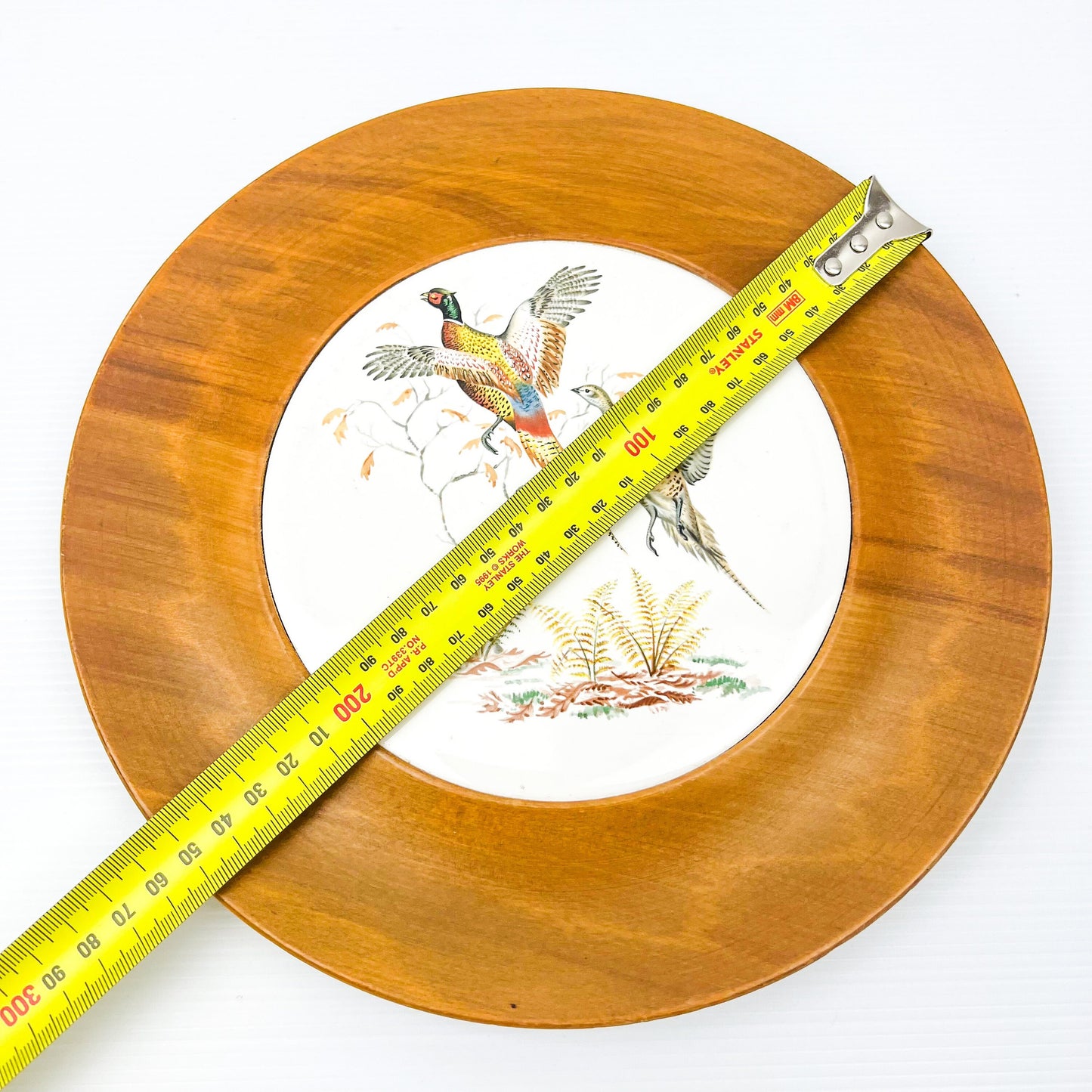 Ozark Walnutware Serving plate/tray with tile trivet in Center