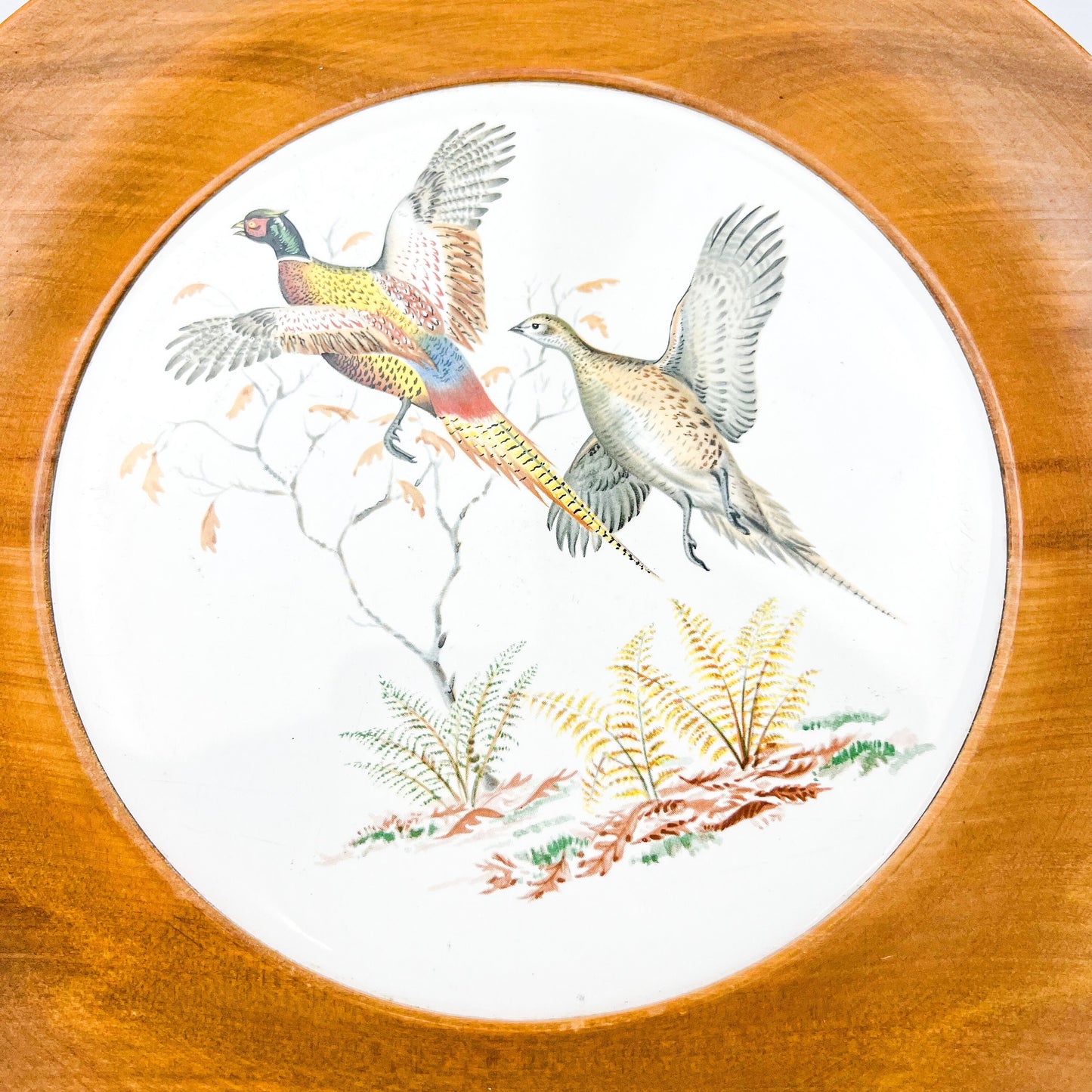 Ozark Walnutware Serving plate/tray with tile trivet in Center