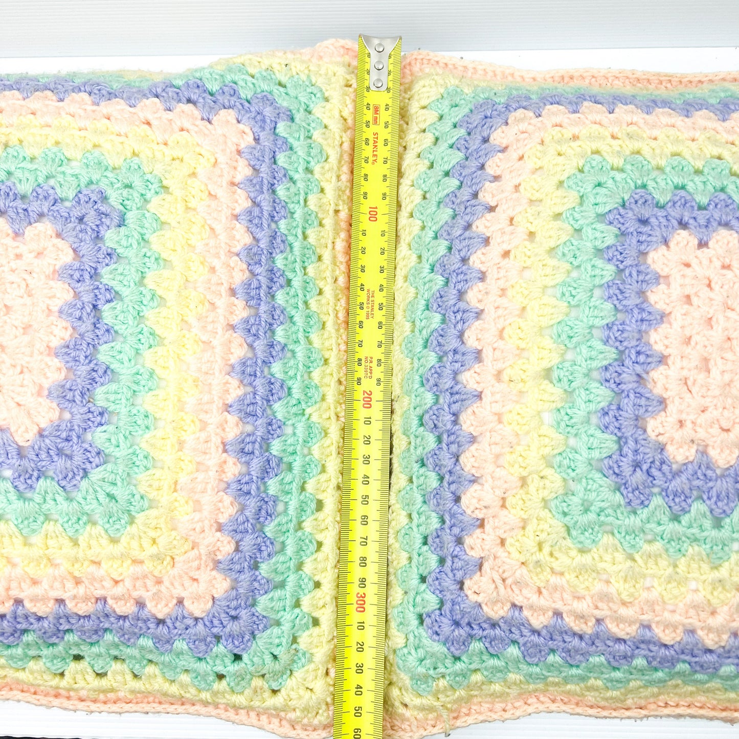 Pastel Rainbow Crochet Knit Cushion Set of 2