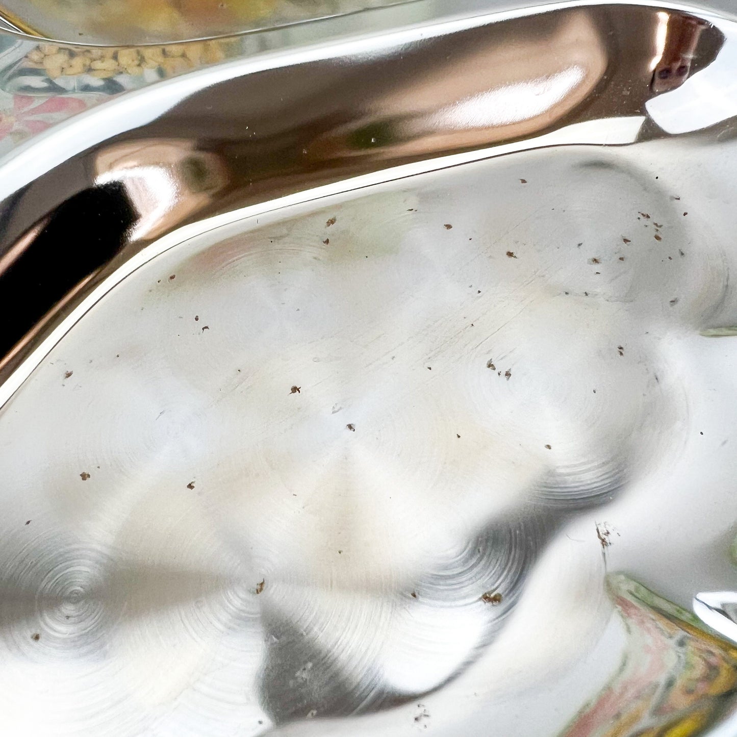 Chrome shape leaf platter in original box