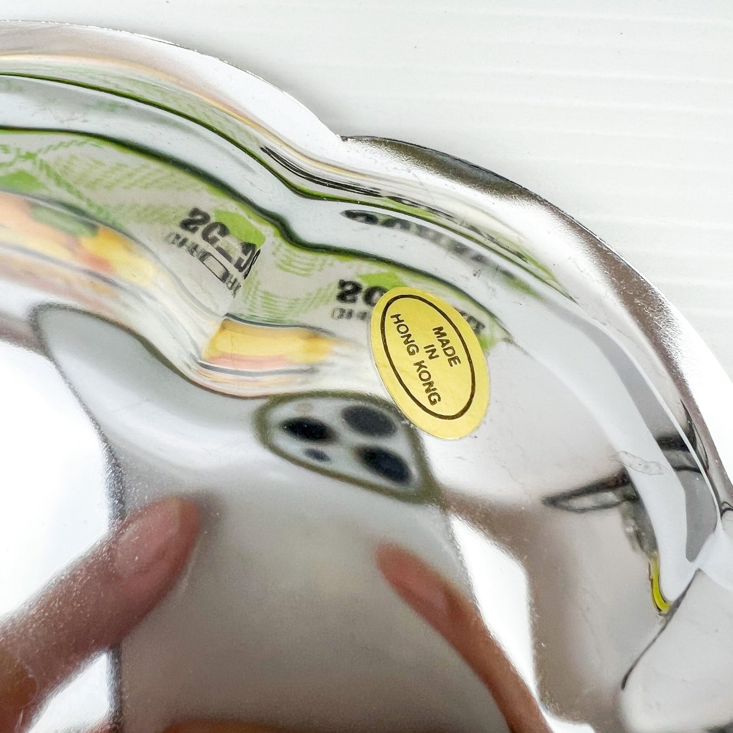 Chrome shape leaf platter in original box