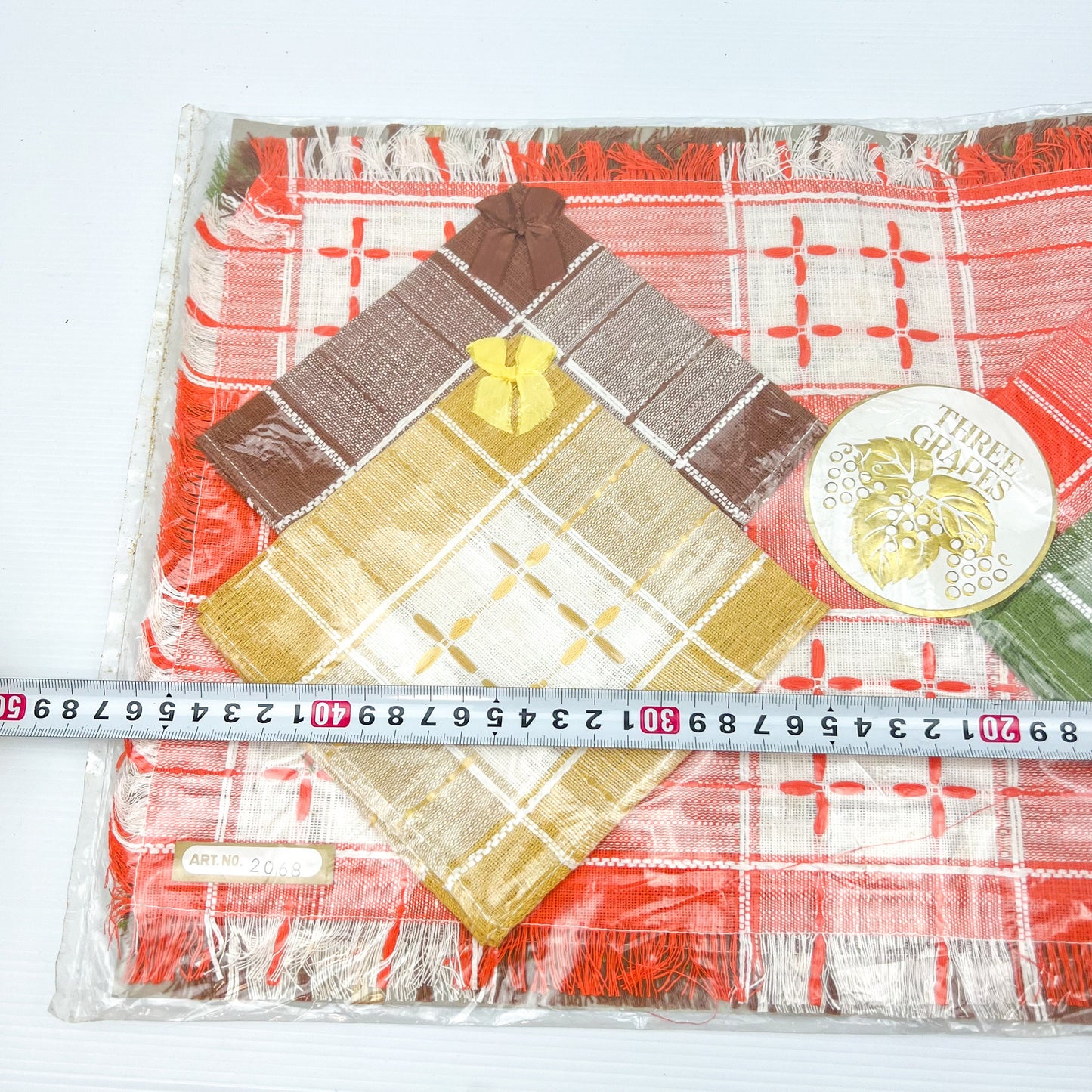 Colourful Japanese Placemat and Napkin Set in Original Wrapping - Unused New in Packet