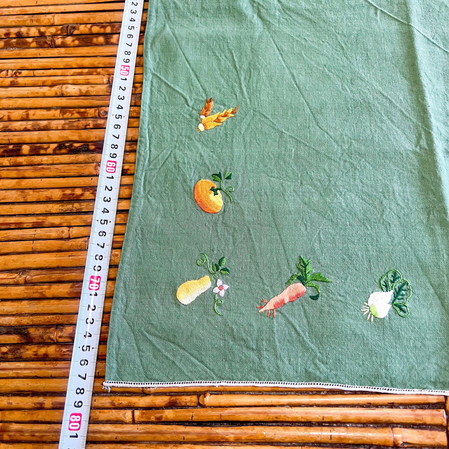 Tea Towel with embroided vegetables
