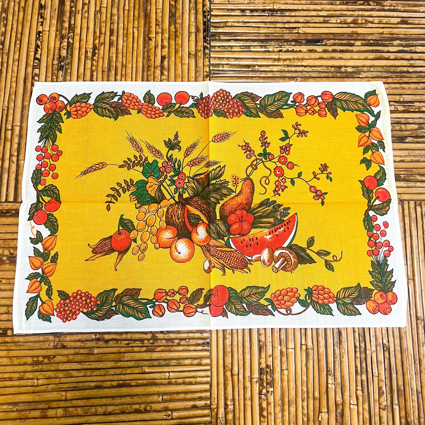 Retro Fruit Tea Towel - 100% Cotton Made in Brazil