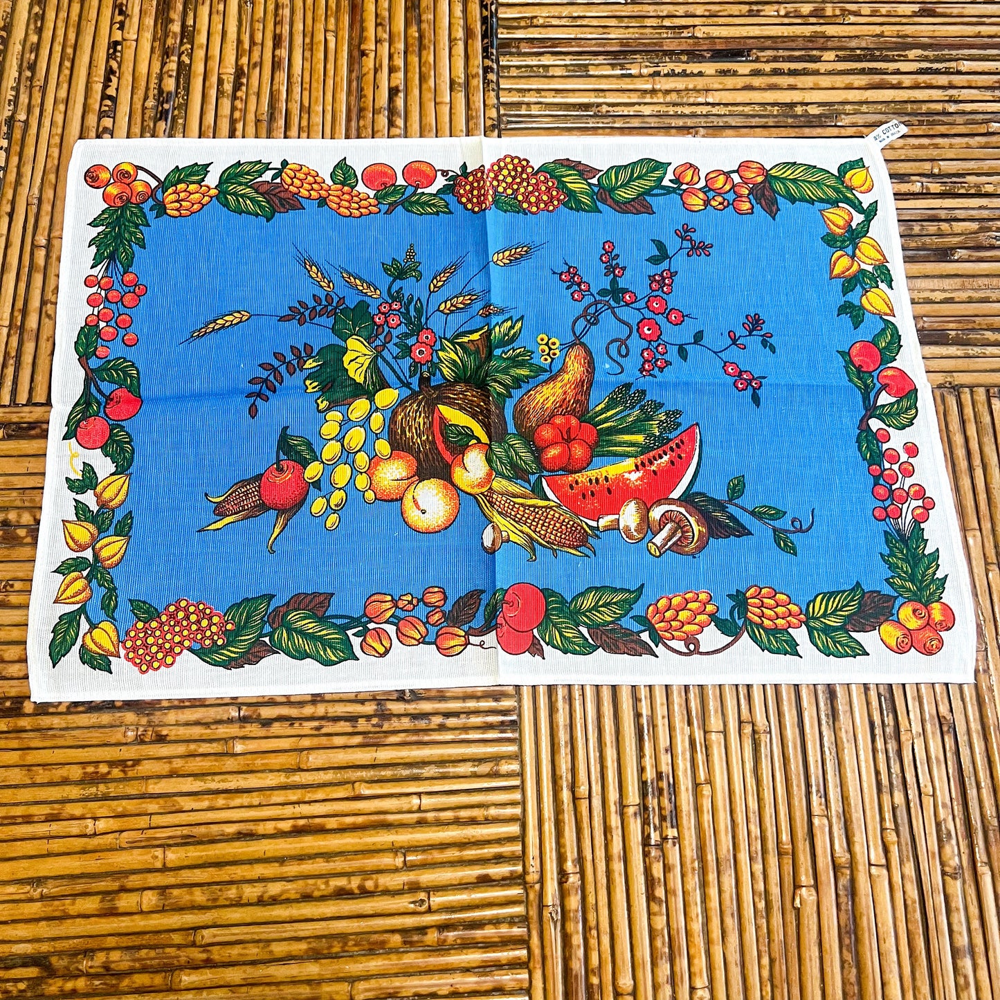 Retro Fruit Tea Towel - 100% Cotton Made in Brazil
