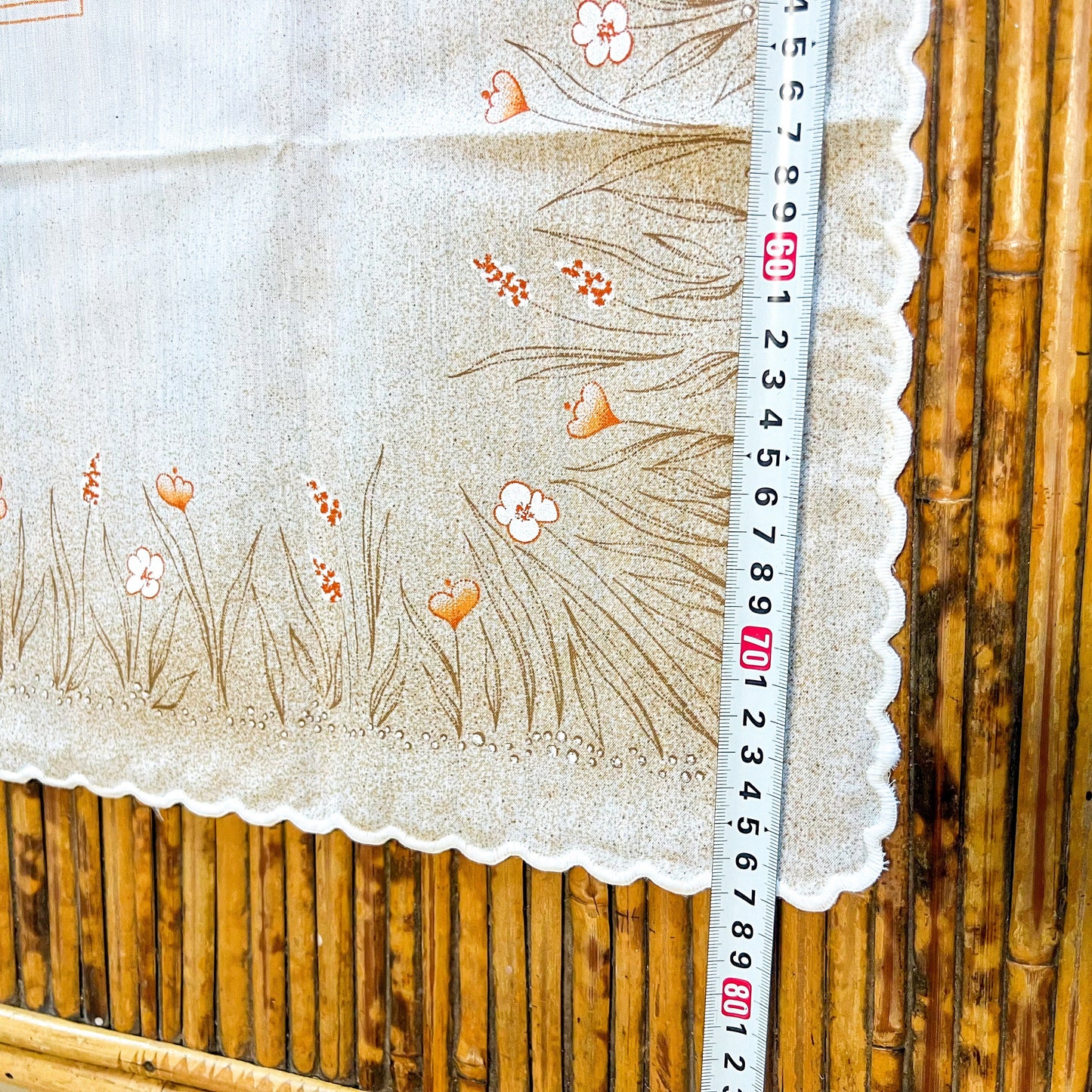 Vintage Flower Pattern Tablecloth - Made in Brazil 77cm x 77cm