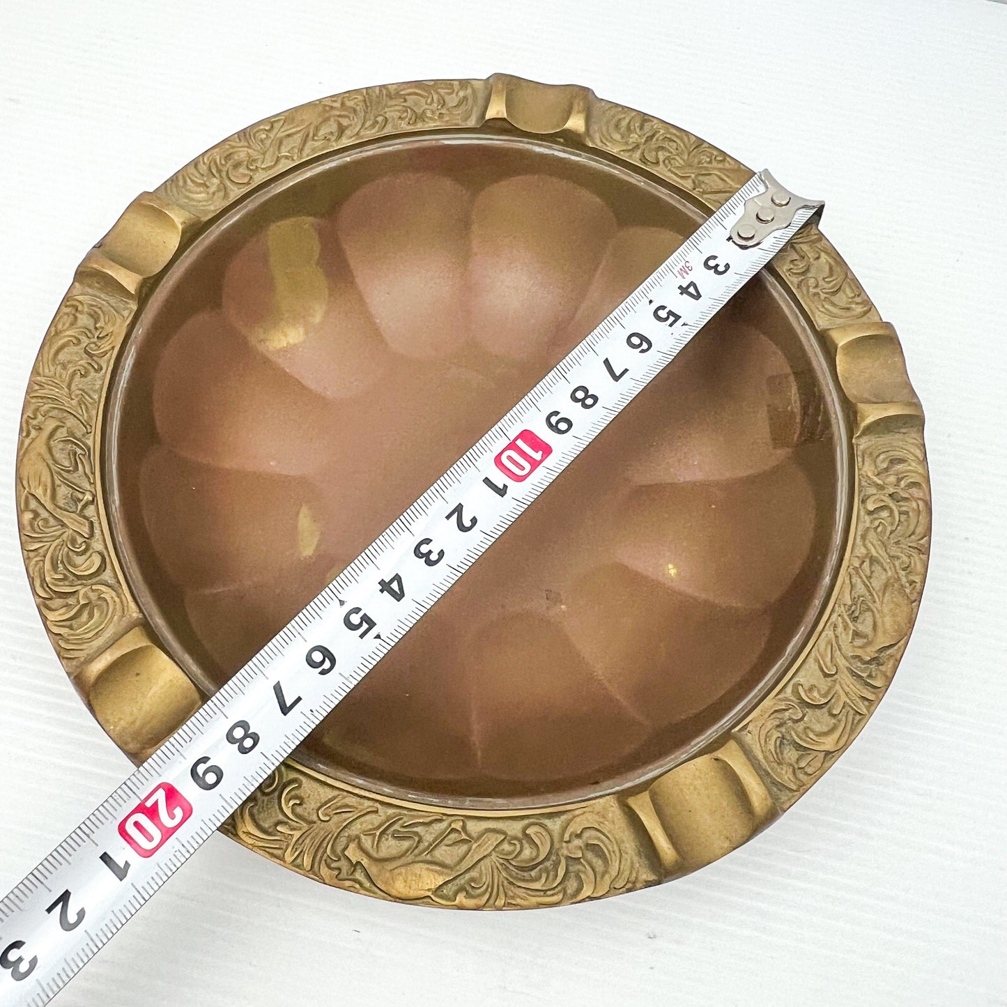 Vintage Round Brass Metal Ashtray