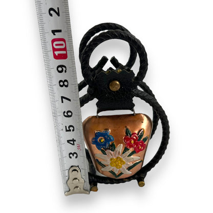 Napkin Holder with Hand-Painted Brass Cow Bell
