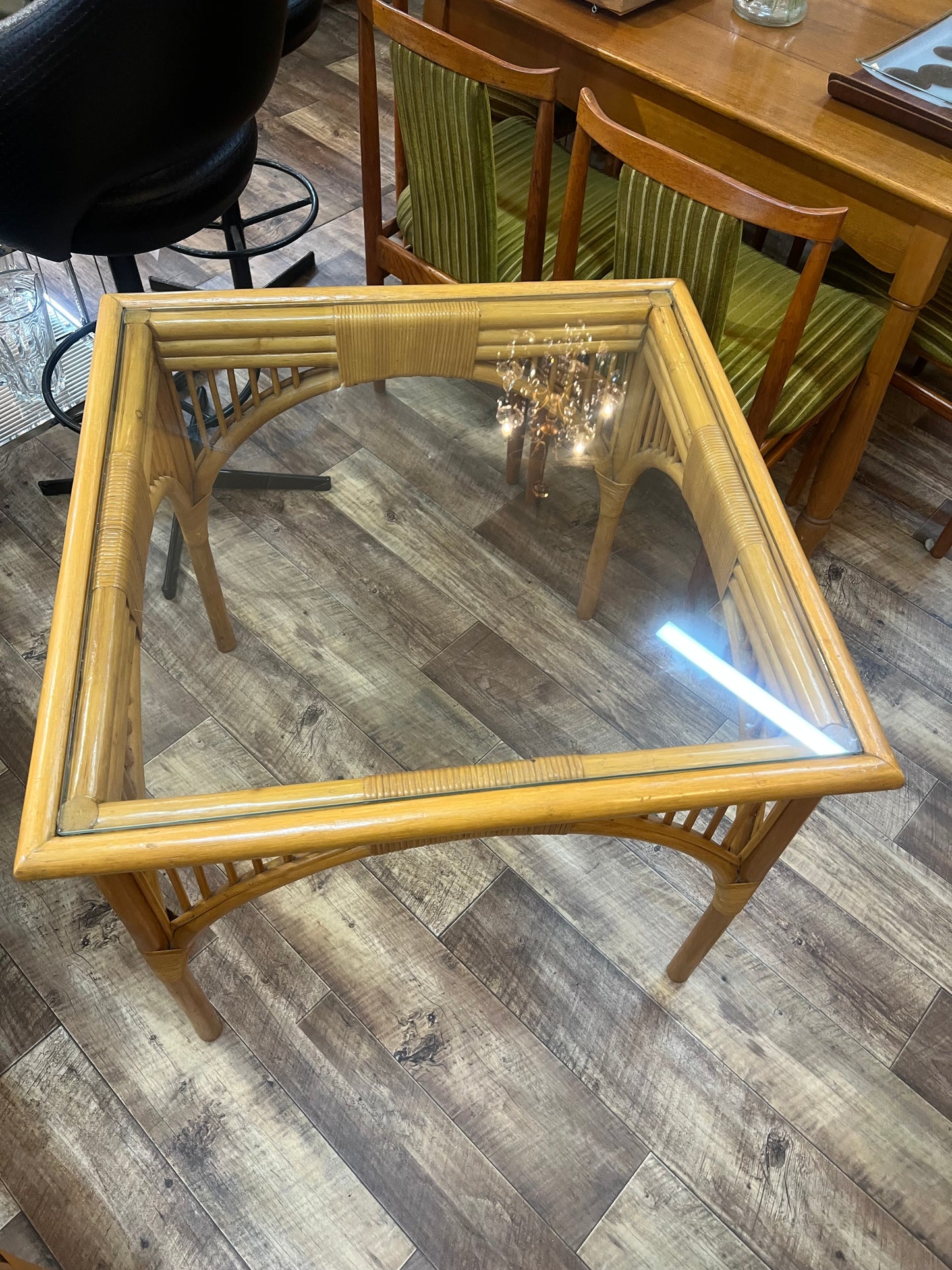 2. Square Cane Dining Table