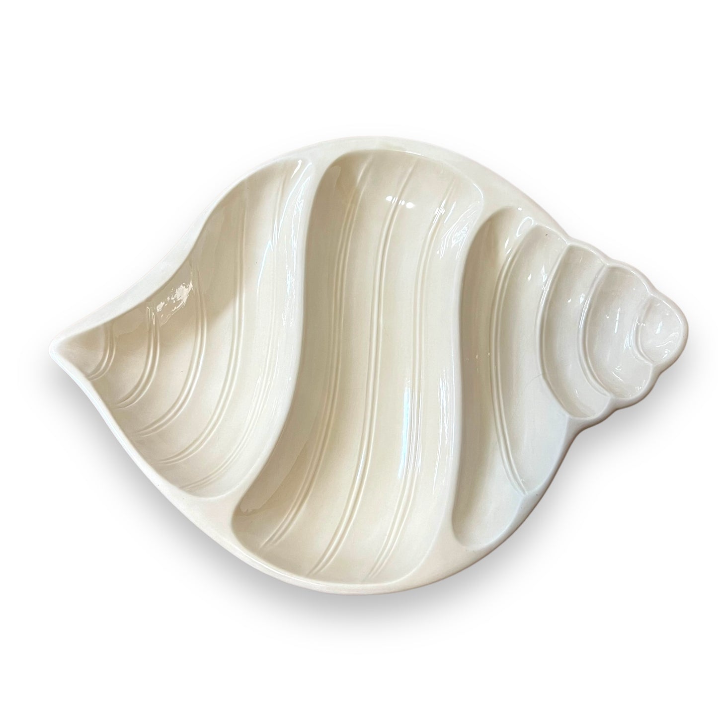 Beige Shell-Shaped Serving Platter