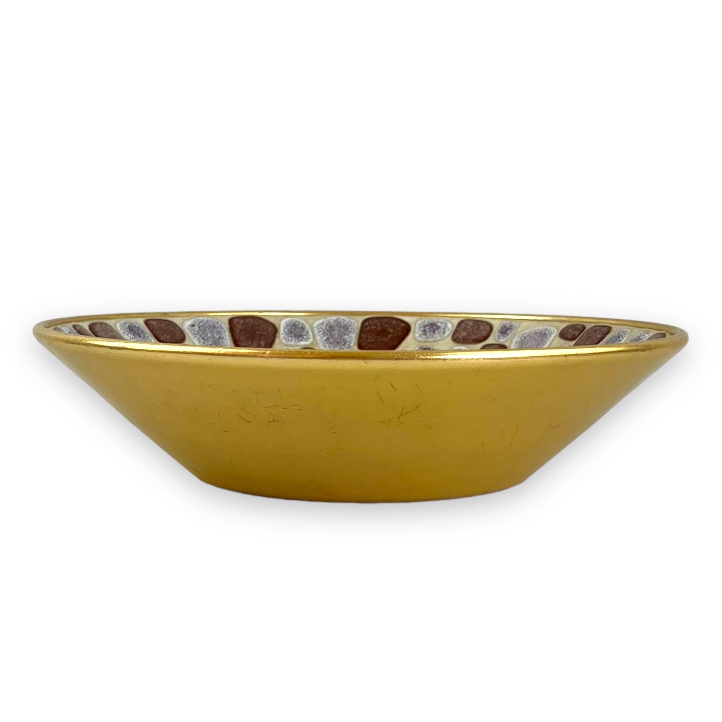 Mosaic Stone Bowl with Gold Base