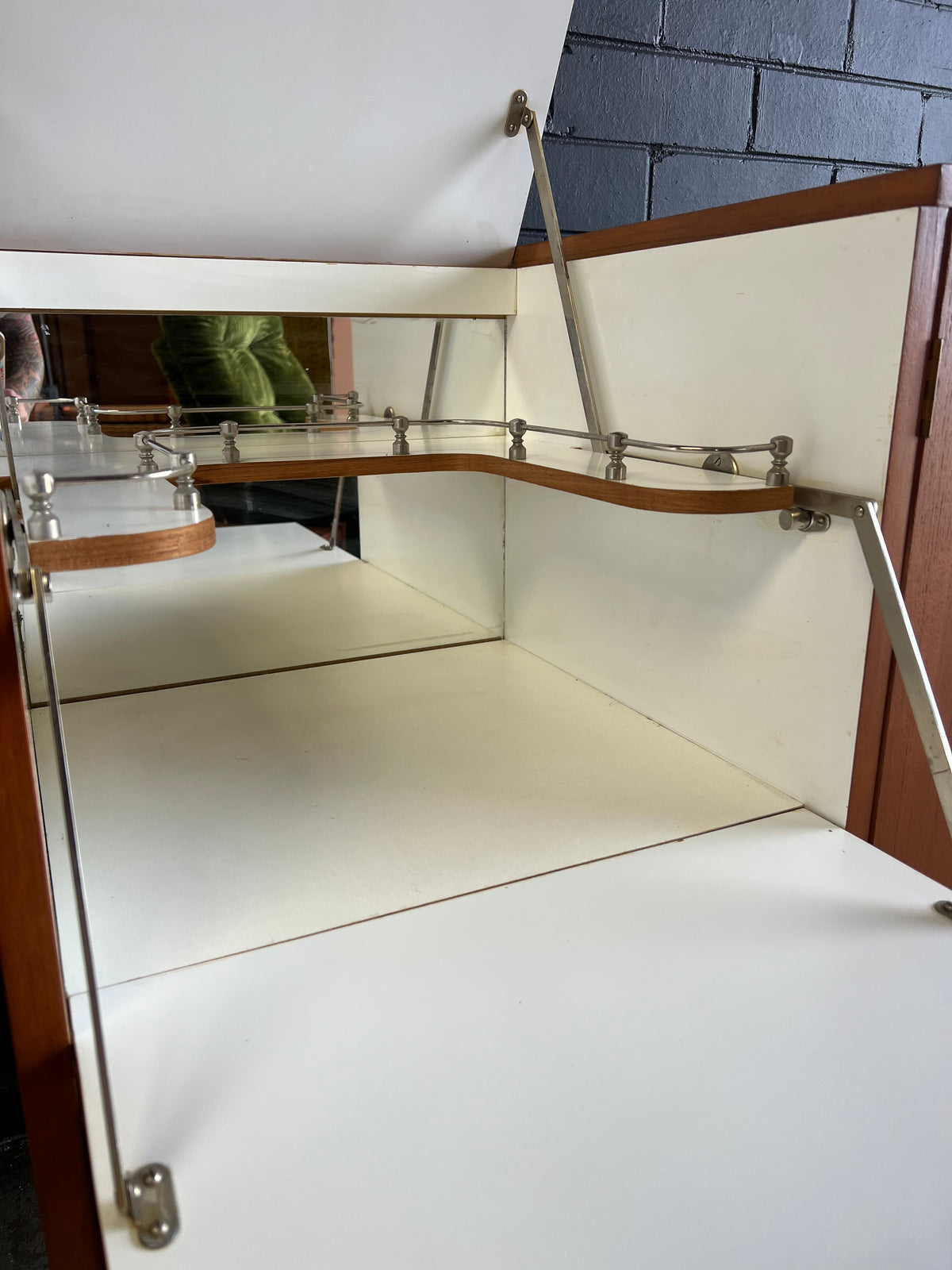Wrightbuilt Mid-Century Teak Sideboard with Cocktail Bar