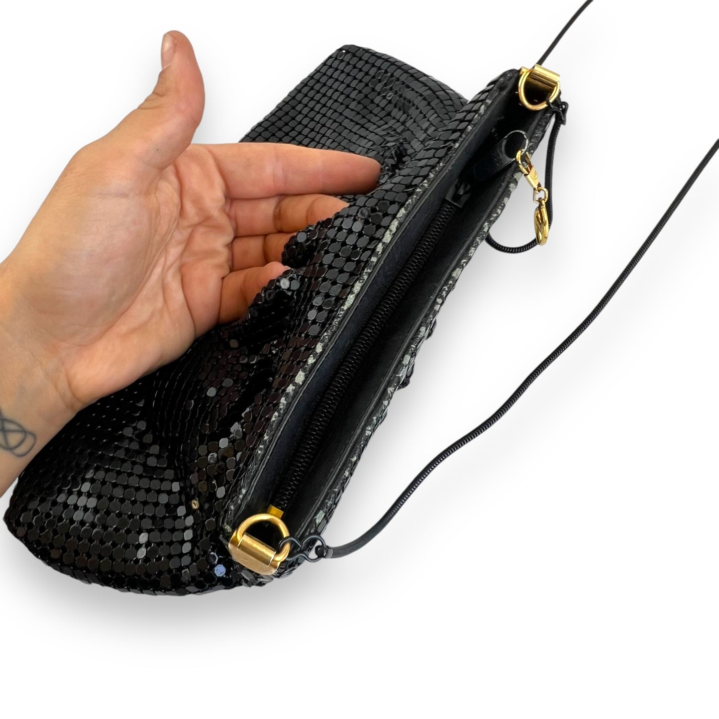 Vintage black mesh purse