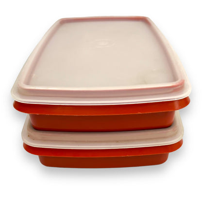 X2 Red Rectangle Tupperware Containers