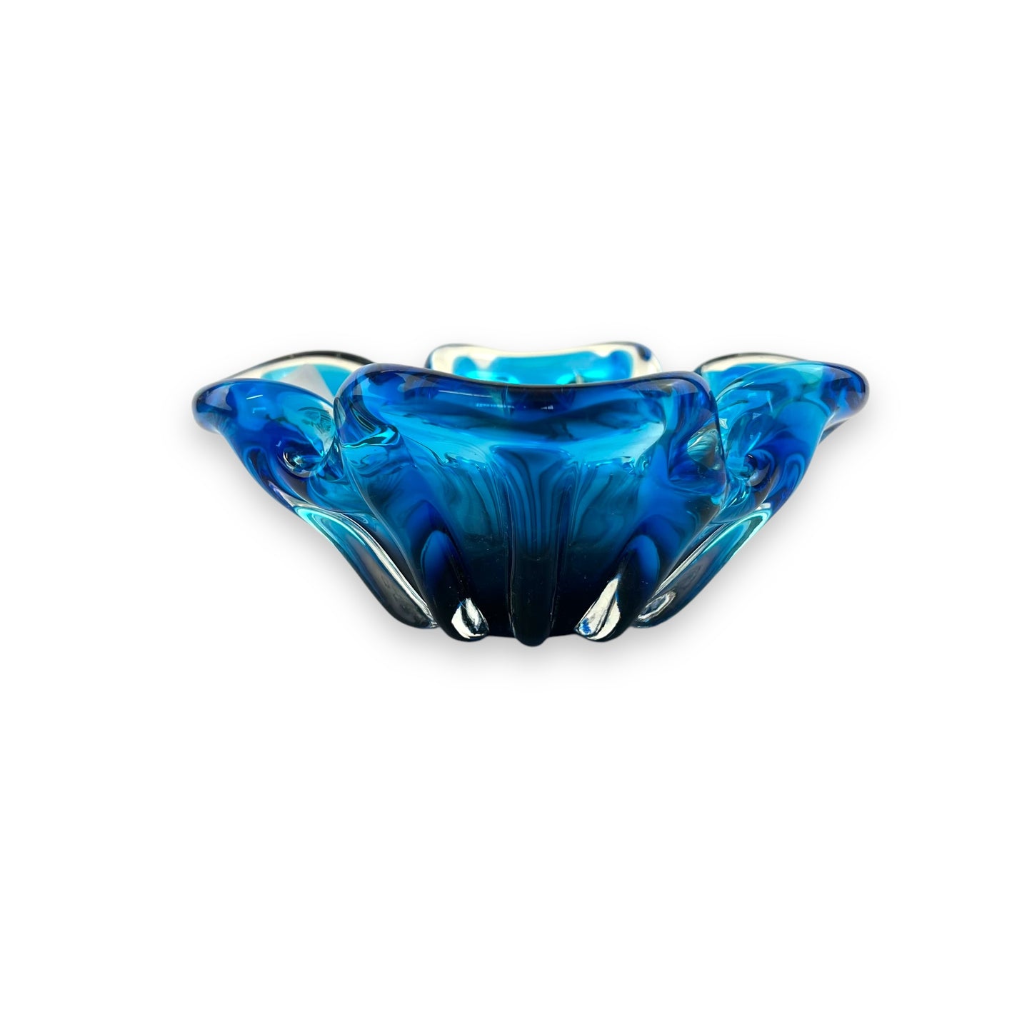 Blue Art Glass Dish