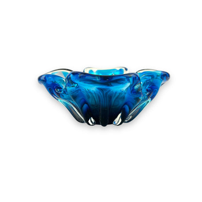 Blue Art Glass Dish