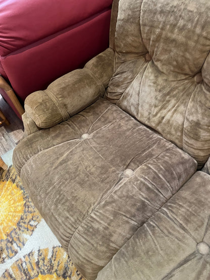 Chunky Brown Two Seater Lounge with Tufted Detailing