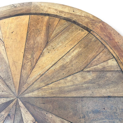 Round Parquetry Dining Table with Carved Scroll Base