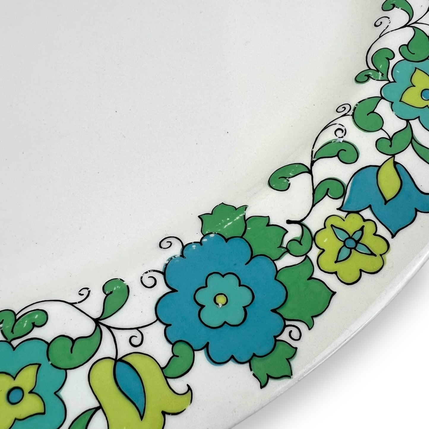 Johnson Bros “Snowshite” Blue & Green Flower Pattern Plate