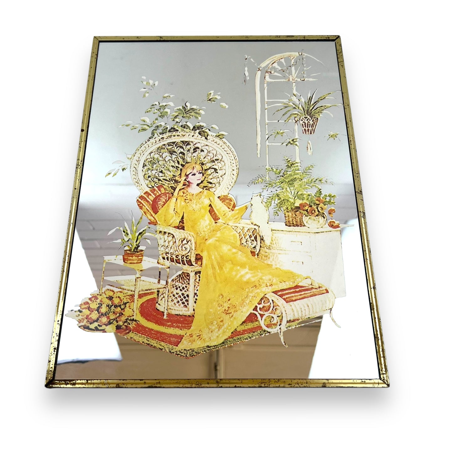 Pimpernel Girl Mirror Wall Art – 1970s Boho Glam