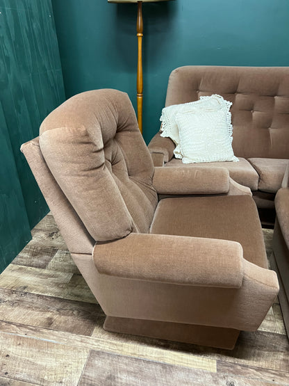 #2 Taupe Button Tufted Upholstered Lounge Chair