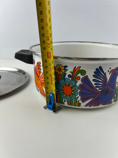 Villeroy & Boch Acapulco Enamel Cooking Pot – Colourful Birds & Flowers