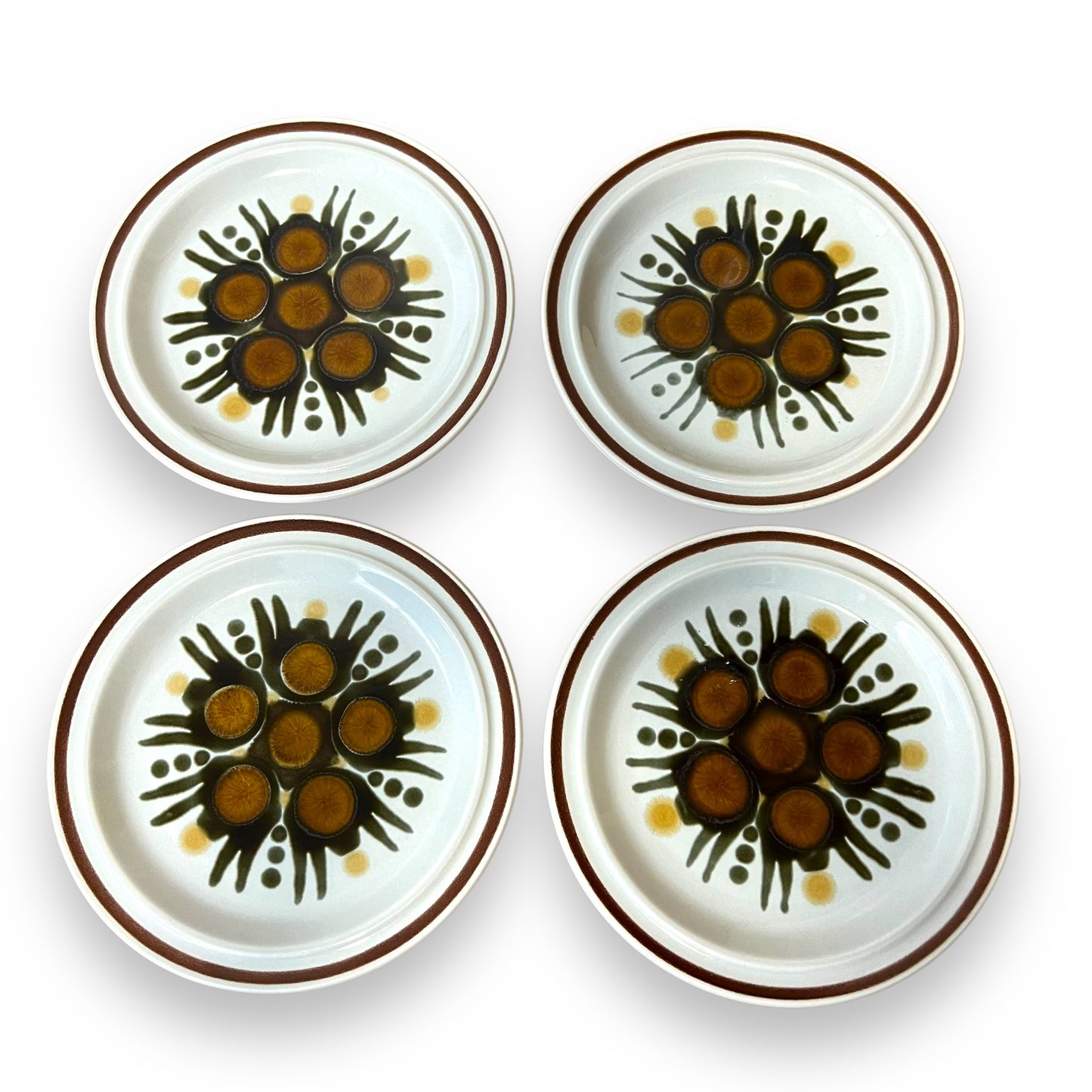Set of 4 Classic Stoneware Side Plates - Fantasy Design