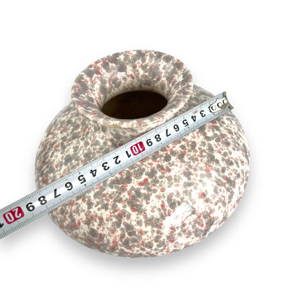 Pink and grey speckled vase
