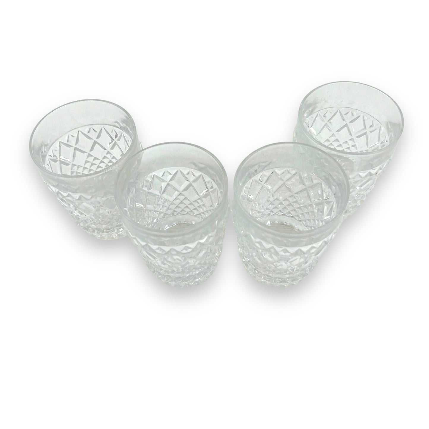 Crystal Cut Glass Set of 4 Whiskey Glasses