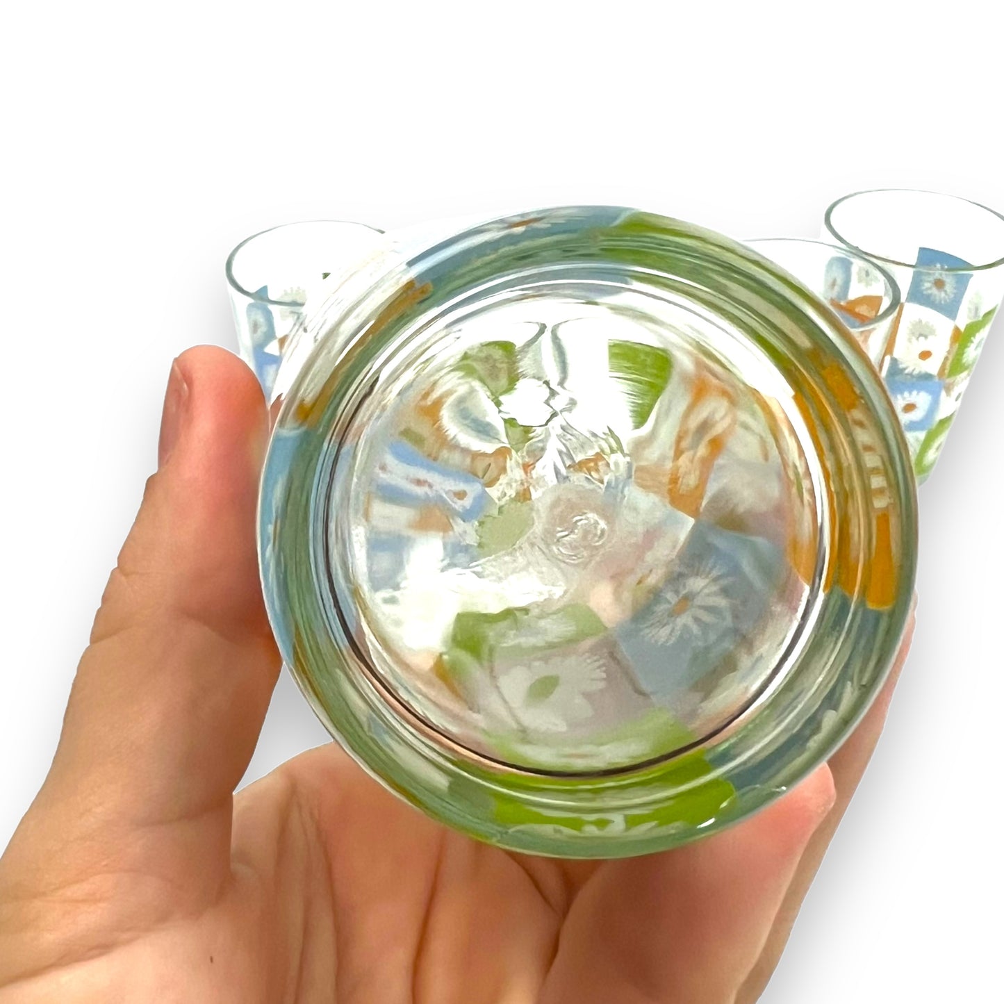 Daisy Check Print Glass Set of 6