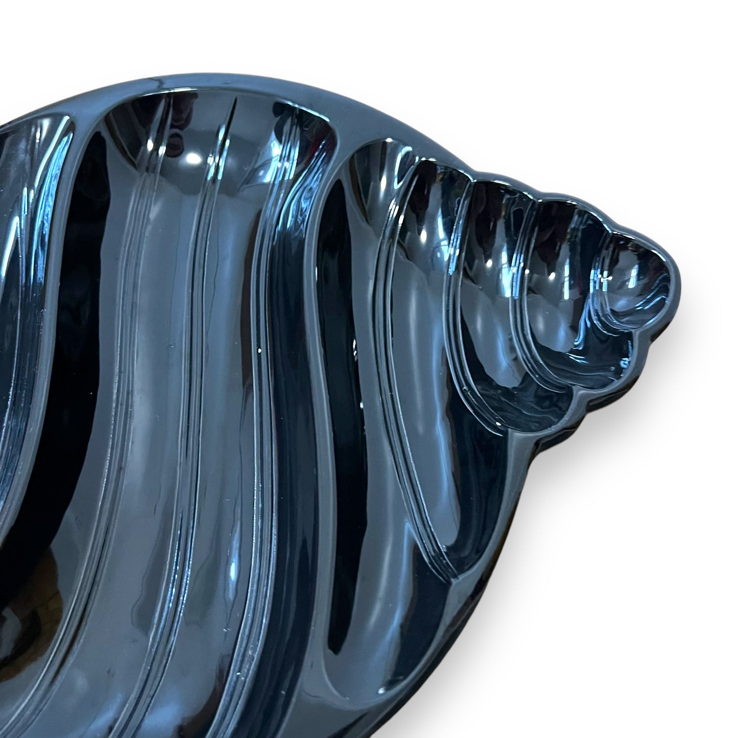 Black Shell-Shaped Serving Platter