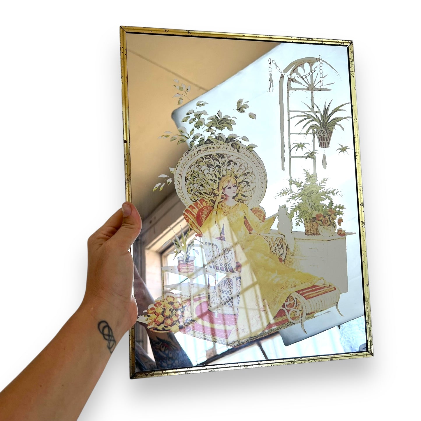 Pimpernel Girl Mirror Wall Art – 1970s Boho Glam