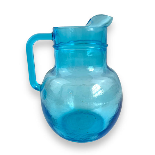Ice Blue Glass Jug with Handle